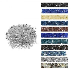 10 LBS Fire Glass 1/2-Inch Fireplace Glass Rocks for Fire Pit Table Clear