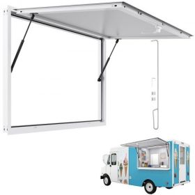 53x33in Concession Stand Serving Window Food Truck Service Awning Aluminum Alloy