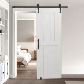 VEVOR Sliding Barn Door with Hardware Kit 30 x 84 inch MDF Panel PVC Surface