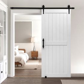 VEVOR Sliding Barn Door with Hardware Kit 36 x 84 inch MDF Panel PVC Surface