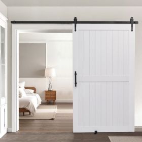 VEVOR Sliding Barn Door with Hardware Kit 48 x 84 inch MDF Panel PVC Surface