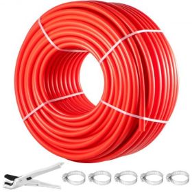 VEVOR PEX Pipe, 1 Inch x 500 FT PEX Tubing, Non Oxygen Barrier Red PEX-B Pipe, Flexible PEX Water Line for RV Sewer Hose, Plumbing, Radiant Heating