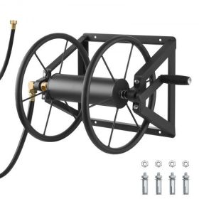 Wall Mounted Garden Hose Reel 200ft 5/8 in Manual Hose Winder Brass Fitting