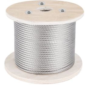 VEVOR 5/32 Stainless Steel Cable, 500FT T316 Wire Rope 1x19 Marine Grade Steel Cable for Deck Railing Brackets Handrail Stair DIY Balustrade