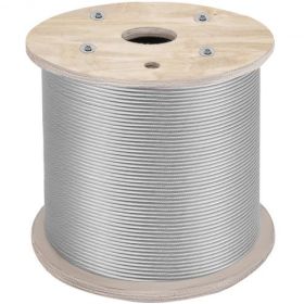 VEVOR 304 Stainless Steel Cable 1/4 Inch 7 X 19 Steel Wire Rope 200Feet Steel Cable for Railing Decking DIY Balustrade(1/4 Inch-200Feet)