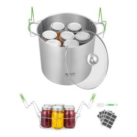 Canning Pot with Rack and Glass Lid 21 QT Stainless Steel Waterbath Canner