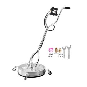 22" Pressure Washer Surface Cleaner 4 Wheels Dual Handle 4500 Max PSI
