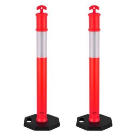 VEVOR 2 Packs Traffic Delineator Posts 48 in Traffic Safety Cones Weighted Base