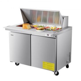 Commercial Refrigerated Sandwich Prep Worktable Double Door Stainless Steel