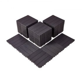 VEVOR Interlocking Deck Tiles 54 Pack 11.6" x 11.6" Waterproof for Porch Dark Brown