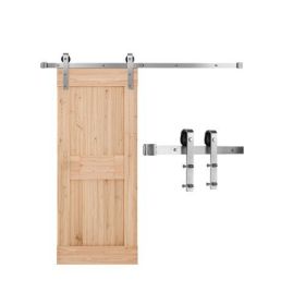 VEVOR 5FT Sliding Barn Door Hardware Kit for Single Sliding Barn Door Silver