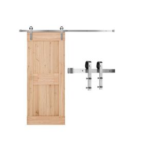 VEVOR 6FT Sliding Barn Door Hardware Kit for Single Sliding Barn Door Silver
