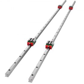 VEVOR Linear Rail HSR15-1500mm 2pcs Linear Guideway Rail 4X Square Type Carriage Bearing Blocks?Linear Rail Support for 15mm Slotted Bearings