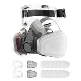 VEVOR Respirator Mask Reusable Half Face Cover with Safety Glasses Filters for Dust,Dust Mask for Woodworking