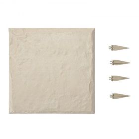 Decorative Stepping Stones with Stakes 4Pcs 15.5x15.5 in Walkway Pavers Beige