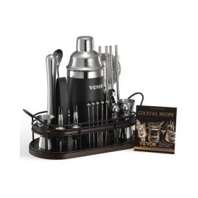 Cocktail Shaker Set 23 Pcs Bartender Kit Stainless Steel Bar Tool Set Silver