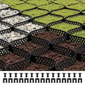 Ground Grid 2-Inch Depth Geocell Grid 17.06x8.86 FT / 5200x2700 mm for Gravel