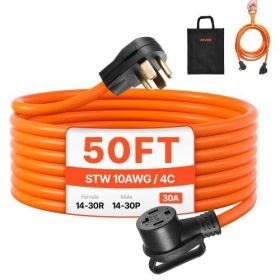 50 ft Dryer Extension Cord 4-Prong NEMA 14-30P to 14-30R Dryer Cord 30A