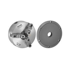 8 Inch 3-Jaw Self-Centering Lathe Chuck with 2 1/4 in-8 Threaded Backing Plate