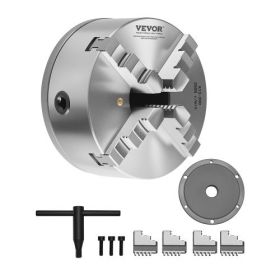 8 Inch 4-Jaw Self-Centering Lathe Chuck with 1 1/2 in-8 Threaded Backing Plate
