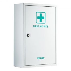 3-Shelf First Aid Cabinet Wall Mounted Medicine Cabinet Emergency Metal Med Box