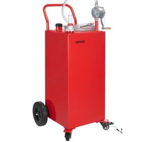 VEVOR 40 Gallon Fuel Caddy Gasoline & Diesel Fuel Tank with Manual Pump Red
