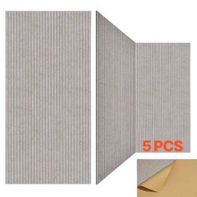 5 Pack Acoustic Wall Panels 47.2 x 23.6 x 0.4 inch Self-Adhesive Camel