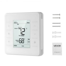 7 Day Programmable Thermostat for Heat Pump Air Conditioner White