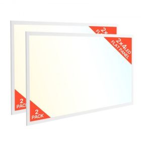 2x4 FT LED Flat Panel Light 7800LM Ceiling Light Fixture 4000K/5000K/6000K 2 PCS