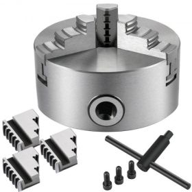 VEVOR K11-100 Lathe Chuck 4", Metal Lathe Chuck Self-centering 3 Jaw, Lathe Chuck With Two Sets Of Jaws, for Grinding Machines Milling Machines