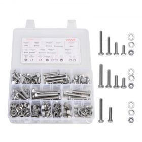 246 Pcs Bolts Nuts Assortment Kit Imperial Stainless Steel for Furniture
