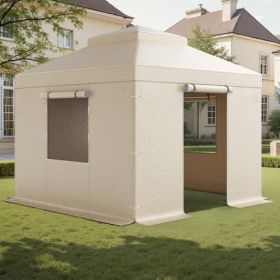 VEVOR Winter Gazebo Cover Fits 10 x 10 ft Double Roof Gazebos Mesh with Windows