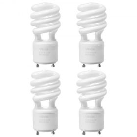 VEVOR 4-Pack CFL Light Bulbs 13W Compact Fluorescent Bulbs with 2700K Warm Light