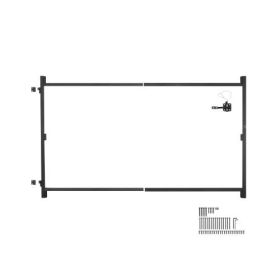 Gate Building Kit Fits 60 to 96 in Wide Openings 6 to 7 ft High Fence Black