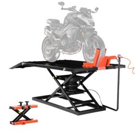 Motorcycle Jack Lift 1500lb Pneumatic Motorcycle Hoist Stand Removable Workbench