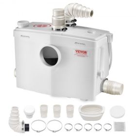 Macerator Pump 1200W 48 GPM Flow 33 ft Head Lift Pump for Toilet Basement Sink