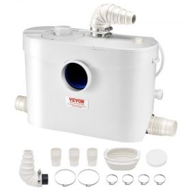 Macerator Pump 900W 48 GPM Flow 40 ft Head Lift Pump for Toilet Basement Sink