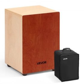 Cajon Box Drum Birch Wood Percussion Instrument Guitar Strings with Travel Bag