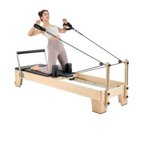 Pilates Reformer Wood Pilates Machine Home Gym Workout Equipment with Resistance