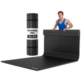 Wrestling Mat Roll-Up Martial Arts Mat 10x5 ft Gymnastics MMA Jiu Jitsu Mat