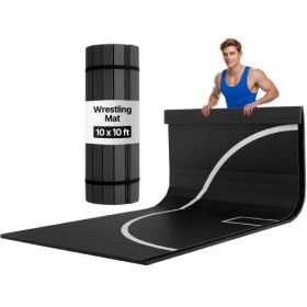 Wrestling Mat Roll-Up Martial Arts Mat 10x10 ft Gymnastics MMA Jiu Jitsu Mat
