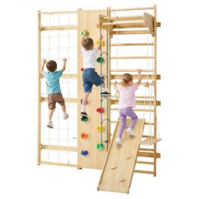 VEVOR Swedish Ladder Wall Gym 9-in-1 17-Level Solid Wood Gymnastic Stall Bars