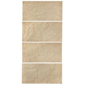3D Wall Panels 4 Pack 48x24'' PU Stone Imitation 32 Sq.Ft Coverage Stone Yellow