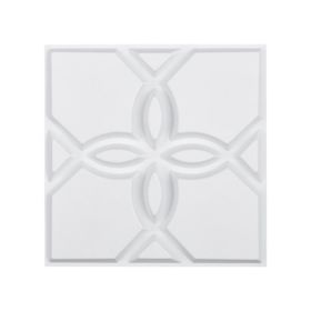 3D Wall Panels 33-Pack 11.81 x 11.81'' PVC 32 Sq.Ft Coverage Floral Matte White