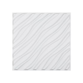 3D Wall Panels 12-Pack 19.7 x 19.7 inch PVC 32 Sq.Ft Coverage Wave Matte White