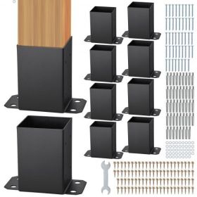 VEVOR 10 Pack 4x4 Post Base Brackets Heavy Duty Wood Post Fence Post Anchor