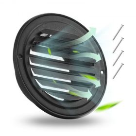 4 Inch Round Wall Vent Cover Stainless Steel AC Vent 2 Pack Black