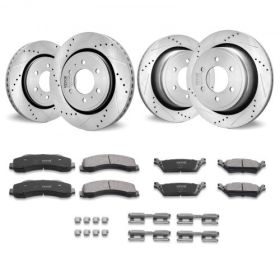 VEVOR Drilled Slotted Front&Rear Brake Rotors Pads Kit for 2012-2020 Ford F-150