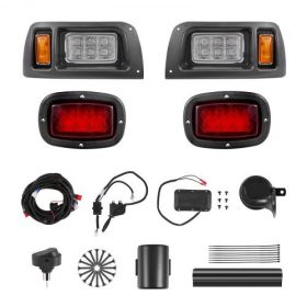 12V Golf Cart LED Headlight Tail Light Kit Legal Street For Club Car DS 1993-Up