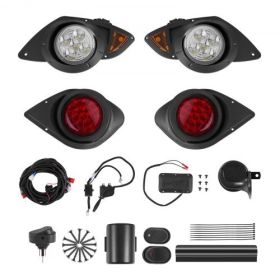 12V Golf Cart LED Headlight Tail Light Kit Legal Street For Yamaha G29 2007-Up
